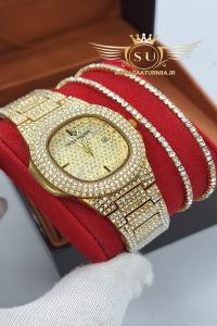 ست ساعت و دستبند نگین دار  PATECK PHILLIPE 2029