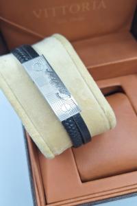 دستبند چرمی رویه استیل CARTIER 2028