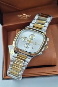 ساعت 4 موتور الگانس بند دو رنگ صفحه  سفیدELEGANCE 2517